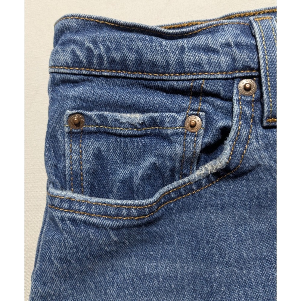Levis 501 Button-Fly Cropped Raw Hem Straight Denim Jeans - Women‎ 28X26 - Picture 4 of 16